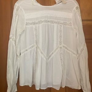 H&M white cotton eyelet blouse (size 2)